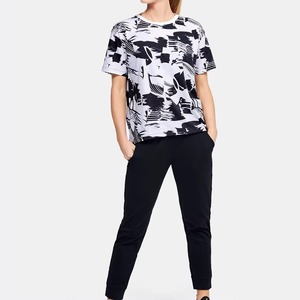 T-shirt décontracté pour femme, impression personnalisée, sérigraphie, 100 % coton, motif uni, écologique, respirant, séchage rapide, haute qualité - Product Image 3