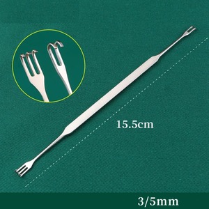 1 unidad de instrumento microoftálmico de gancho para bolsas lacrimales, manual, de dos y tres dientes, para levantar párpados - Product Image 1