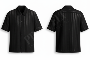 Chemises habillées décontractées à manches courtes boutonnées sur mesure, motif rayé personnalisé, confortables et élégantes pour l'été – Vente en gros - Product Image 3