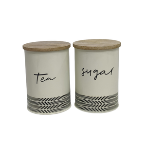 Metal Decorative Containers Kitchen Canister Set Tableware Storage Canisters Galvanized Kitchen Food Storage Countertop - Product Image 1