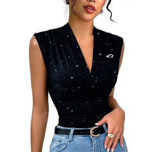 Customized Y2K Summer Sexy Girl Casual Fit Cropped <b>Top</b> All Over Diamonds Rhinestone Tank <b>Top</b> for Women's Shirts OEM Wholesale - Product Image 2