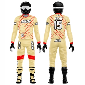 ชุดแข่งรถมอเตอร์ไซค์ MTB AVT พิมพ์ลายซับลิเมชั่นคุณภาพหรูหราสำหรับผู้ชายและผู้หญิง ดีไซน์ทันสมัย พิมพ์ลายซิลิโคนบนผ้า MX Racing Suit - Product Image 1