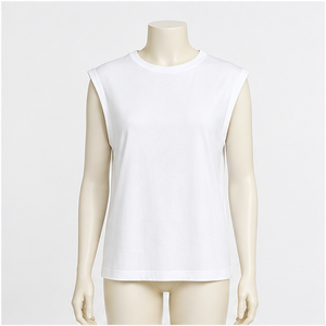 Women's Oversized Cap Sleeve Cotton Crew <b>Neck</b> <b>Top</b> - Product Image 1