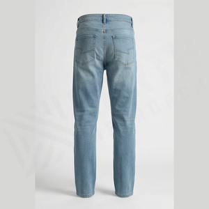 Jean en denim déchiré coupe droite pour homme, taille haute, coupe slim, en coton, style décontracté, collection printemps - Product Image 5