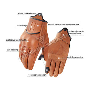 Guantes de Motocicleta de Cuero de Alta Calidad, Protección Completa para los Dedos con Protección para los Nudillos, Guantes para Carreras de Motos - Product Image 2
