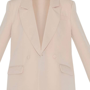 Blazer croisé personnalisé pour femme, couleur unie, col à revers, veste de costume de bureau, manteau décontracté d'affaires, OEM ODM Vente en gros 2026 - Product Image 3