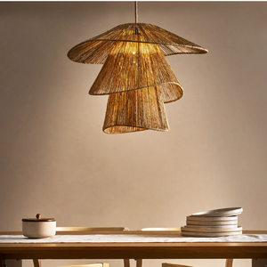 Modern Minimalist Handmade Jute Pendant Light Eco-Friendly Lightweight Hanging Chandelier for Nordic & Japandi Living Room - Product Image 2
