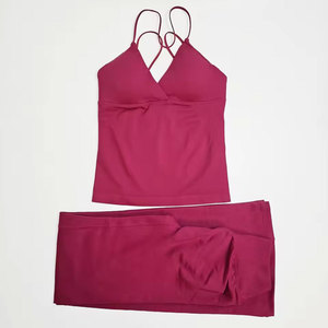 Conjunto Deportivo Vintage para Mujer, de Secado Rápido, con Top Corto con Cierre Frontal y Pantalones Acampanados, 2 Piezas, para Entrenamiento, Running y Gimnasio - Product Image 6