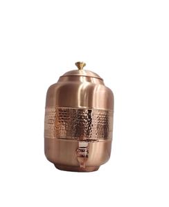 Dispensador de agua de cobre puro cobre sólido martillado con forma redonda para el hogar y el restaurante utensilios de cocina enfriador de agua potable - Product Image 1