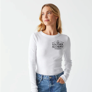 Camiseta Moderna Casual de Manga Larga para Mujer, Mezcla de Algodón Premium, Cuello Redondo Cómodo, Top de Moda para Uso Diario - Product Image 1