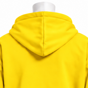 Sweat-shirt à capuche jaune avec broderie florale colorée, poche kangourou, coupe oversize, style streetwear décontracté - Product Image 4