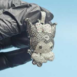 จี้ห้อยคอรูปตัวการ์ตูนแบบกำหนดเอง สไตล์ฮิปฮอป ประดับเพชรโมอิสซาไนต์ VVS เงินแท้ 925 จี้แบบเหรียญ ประดับเพชรเต็มชิ้น สไตล์แร็ปเปอร์ จี้แบบหรูหรา ของขวัญ - Product Image 4