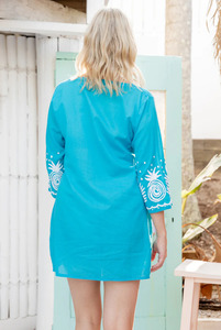Blusa campesina vintage estilo bohemio, ecológica, transpirable, de manga corta, de verano, de algodón orgánico, hecha a mano y bordada para mujer. - Product Image 6