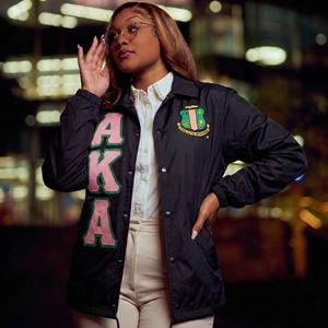 Vestes de coach personnalisées avec broderie de lettres grecques, vestes légères en nylon pour hommes, Phi Psi, veste d'équipe sportive - Product Image 3