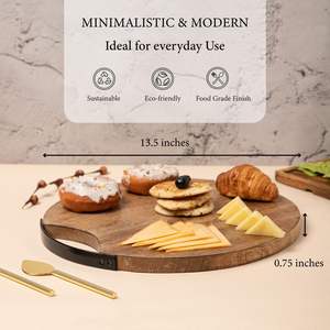 Bandejas de Servir de Madera de Mango Hechas a Mano con Recubrimiento Blanco y Adhesivo Esmaltado para Cocina y Comedor, Multiusos - Product Image 4