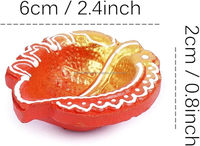 Lampes à huile Diya en argile naturelle pour Diwali, avec mèches en coton, pour Puja Pooja, traditionnelles, faites à la main, en terre cuite, Vilakku