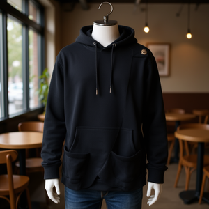 เสื้อฮู้ดดี้สีดำผ้าฝ้าย 100% - Product Image 3