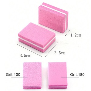 Lime à ongles mini OME Mix Color en éponge EVA double face réutilisable, lot de 25, pour soin des ongles, lime polissoir professionnelle pour nail art, grain 180 - Product Image 6