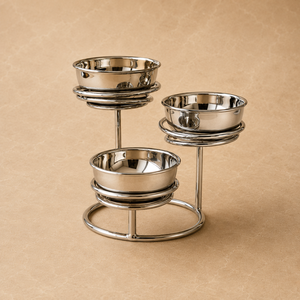 Plat de service surélevé de luxe en acier inoxydable à double compartiment – Accessoire haut de gamme pour la restauration et les réceptions - Product Image 3