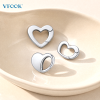 VFOOK Findings Nouveau fermoir élégant en forme de cœur pour collier et bracelet, en argent sterling 925, inaltérable