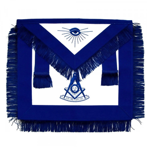 Tablier de franc-maçonnerie traditionnel avec broderie d'emblèmes détaillés, garniture décorative en cordon et personnalisation de la loge sur mesure - Product Image 1