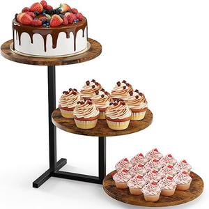 <b>3</b> <b>Tier</b> Cupcake Tower <b>Stand</b> Cupcakes, Wooden Tiered Tray <b>Stands</b>, Display Cup <b>Cake</b> Dessert Tower <b>Cake</b> <b>Stand</b> - Product Image 1