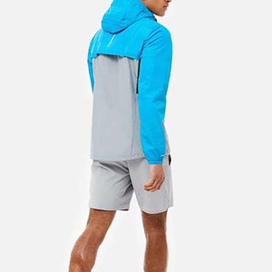 ชุดวินด์เบรกเกอร์ออกแบบโลโก้เองสำหรับผู้หญิง ชุดเซ็ตเสื้อฮู้ดและกางเกงขาสั้น ผ้าไนลอนโพลีเอสเตอร์ ลายเรียบ มีฮู้ดสำหรับฤดูหนาว - Product Image 4