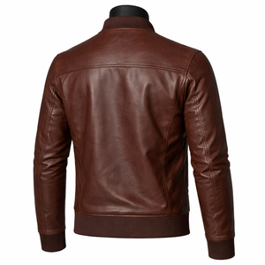 Veste en cuir pour homme, matériau doux, construction durable, coupe confortable, veste de moto en cuir véritable, veste de motard - Product Image 2