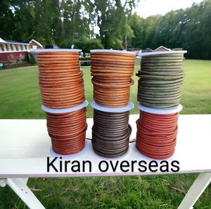 Cordón Bolo de cuero multicolor fuerte hecho a mano suave cuero de vaca esencial para joyería de moda tamaños 1mm - 4mm - Product Image 2