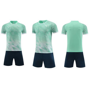 Maillot de football personnalisé de haute qualité, sublimé, col en V, manches courtes, maille respirante, ensemble uniforme sportif pour hommes - Product Image 5