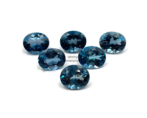 Topacio Azul de Londres Natural de 9 mm y 12 mm, Corte Ovalado, Facetado, Piedras Sueltas Calibradas, Certificadas por Terceros, Venta al por Mayor - Product Image 2