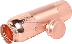 Bouteille d'eau en cuivre pour le bureau, vaisselle en cuivre, bouteille en cuivre pour l'eau, bouteille artisanale anti-fuite pour boire de l'eau - Product Image 6