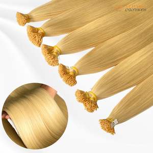 2025 Venta caliente puntas de cabello humano de queratina doble dibujado cutícula virgen alineada I Tip extensiones de cabello humano 100 piezas - Product Image 2