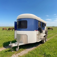 Remorque porte-chevaux de haute qualité 3HAL-S à chargement incliné avec boîte à équipement, armoire, couleur personnalisée et porte-tapis