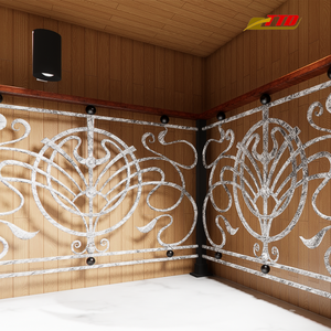 Barandilla de Escalera de Hierro Forjado Personalizada con Acabado de Recubrimiento en Polvo Duradero para Decoración de Interiores y Exteriores de Villas y Casas - Product Image 4