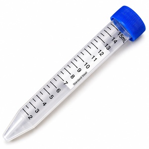 Tube à essai en polypropylène de 15 ml avec bouchon à vis bleu, fond conique, tube de centrifugation en plastique gradué, tube de stockage d'échantillons de laboratoire - Product Image 1