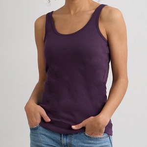 Camiseta sin mangas de algodón blanca para mujer, cuello redondo, sin mangas, informal, transpirable, de punto, color liso, longitud regular - Product Image 3