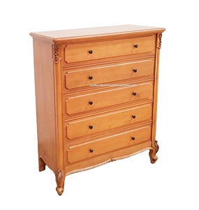 European Style Mahogany Drawer <b>Storage</b> Cabinet Hand Carved Dresser <b>Chest</b> for Bedroom Hotel or Apartment Use Louis XVI Walnut - Product Image 3