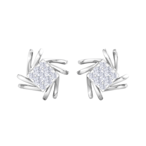 Luxury 18K white Gold Lab Grown Princess Cut Solitaire Diamond Stud <b>Earrings</b> Women's Elegant <b>Fine</b> Jewelry Wholesale Supplier - Product Image 3