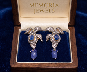 Amazing Quality Wholesale Price Brass Blue Gemstone Cubic Zircon Gold Plated Dangle <b>Earring</b> Jewelry for Children's Anniversary - Product Image 6