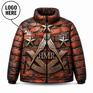 Veste matelassée d'hiver personnalisée avec logo, pour la fraternité maçonnique, l'habillement grec et la fraternité, impression par sublimation - Product Image 1