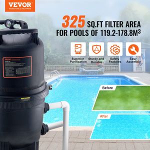 325 metros cuadrados Filtro de Cartucho para Piscina, Sistema de Filtración para Piscinas Enterradas, Área de Filtración Mejorada - Product Image 2