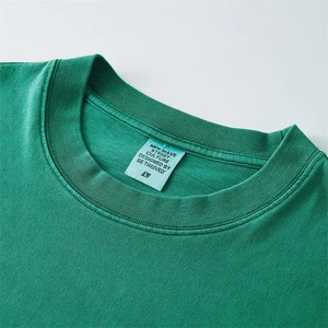 เสื้อยืดผู้ชายสไตล์วินเทจหรูหรา ผ้าฝ้าย 100% คุณภาพสูง โลโก้แบบดิบๆ ทำสีซีดแบบกำหนดเองได้ - Product Image 6