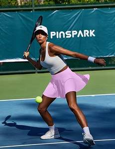 Jupe plissée athlétique taille haute pour femme avec poches, 100 % polyester, séchage rapide et respirante, idéale pour le tennis et le golf - Product Image 3