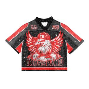 T-shirt unisexe à col en V surdimensionné de haute qualité, manches courtes, streetwear, jersey en maille, longueur normale, 100% coton pour homme TANAZAINRA - Product Image 1