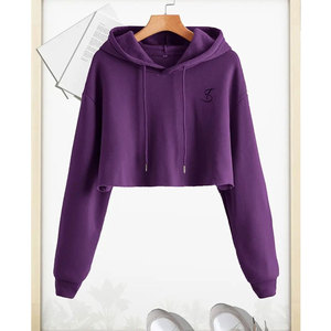 เสื้อฮู้ดครอปท็อปแขนยาวแฟชั่นสำหรับผู้หญิง ใช้ได้ทั้งภายนอกและภายใน ผลิตอย่างดี - Product Image 2