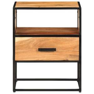 Table de chevet élégante en bois brun naturel avec une combinaison de couleurs unique - Product Image 2