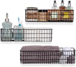 Cesta de Almacenamiento de Alambre Rectangular Negra, Estilo Industrial, Apilable, Organizador de Gabinete para Artículos Diversos, Tipo Vertical, de Una Sola Capa - Product Image 4