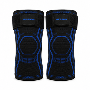 WABSON SPORT Unisex Knee Support Black Green Stitching Adjustable Hook Loop Closure Breathable Professional Protection - Product Image 5