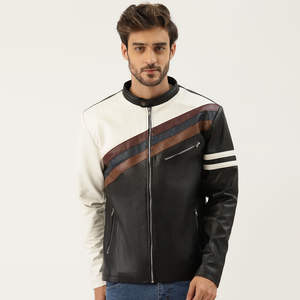 Veste d'hiver légère pour homme en cuir véritable avec logo sur le devant, imperméable, respirante, style streetwear - Product Image 1